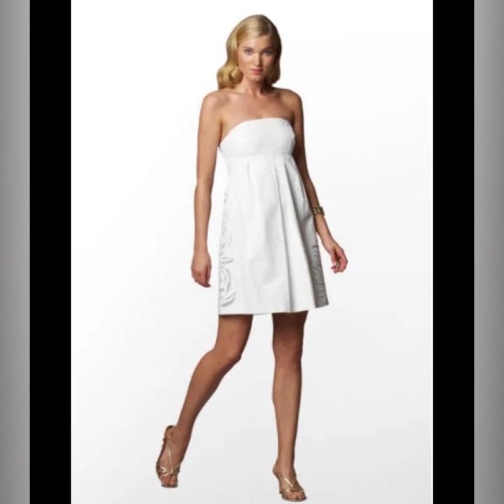 NWT LILLY PULITZER Betsey Dress Embroidered—Classic White